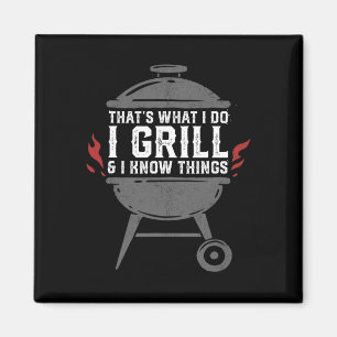 Mannen Ik Gril En Ik Weet Dingen Funny Bbq Grillen Magneet