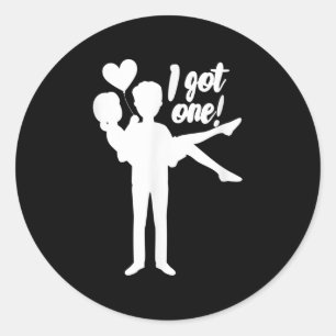 Mannen ik heb één bruidbruidbruidsfeest. ronde sticker