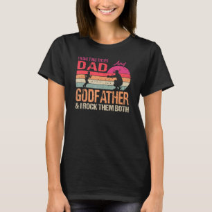 Mannen Ik heb twee titels Pap en Godfather & I Roc T-shirt
