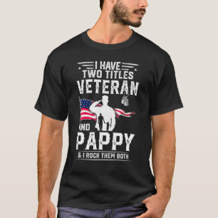 Mannen Ik heb twee titels Veteran en Pappy - Cool  T-shirt