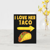 Mannen ik hou van haar Taco Funny Matching Couple Kaart (Gele Bloem)