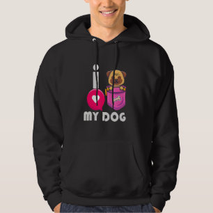 Mannen ik hou van mijn hond pug papa pugfather hui hoodie