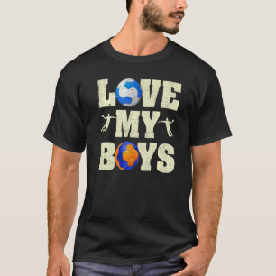 Mannen ik hou van mijn jongens handbal Vaderdag ha T-shirt