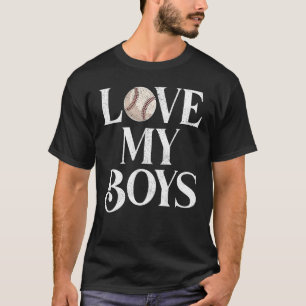 Mannen ik hou van mijn jongens softbal softbal vad t-shirt
