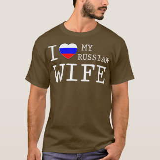 Mannen Ik hou van mijn Russische vrouw T T-shirt