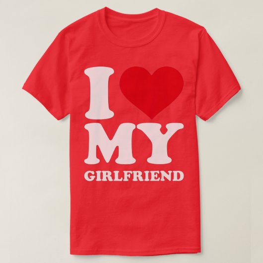 Mannen Ik hou van mijn vriendin T-shirt (Design voorkant)
