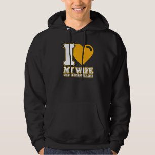 Mannen ik hou van mijn vrouw als ze me een biertje hoodie
