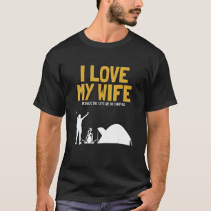 Mannen ik hou van mijn vrouw Camping Glamping Back T-shirt