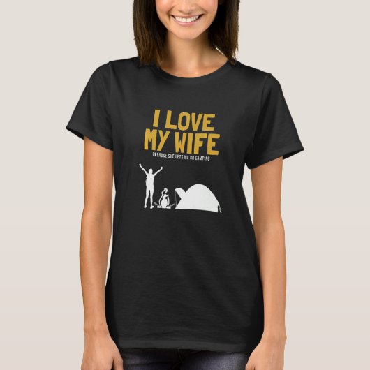 Mannen ik hou van mijn vrouw Camping Glamping Back T-shirt (Voorkant)