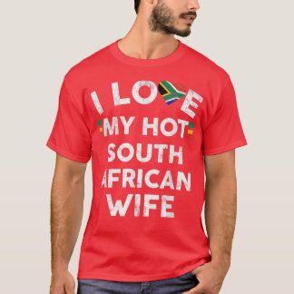 Mannen ik hou van mijn Zuid-Afrikaanse vrouw T-vla T-shirt