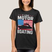 Mannen ik hou van motorvaren motorboot T-shirt nit (Voorkant)