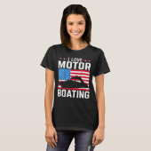 Mannen ik hou van motorvaren motorboot T-shirt nit (Voorkant volledig)