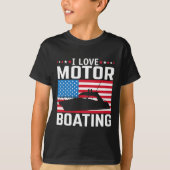Mannen ik hou van motorvaren motorboot T-shirt nit (Voorkant)