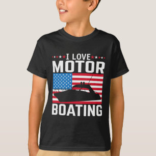 Mannen ik hou van motorvaren motorboot T-shirt nit