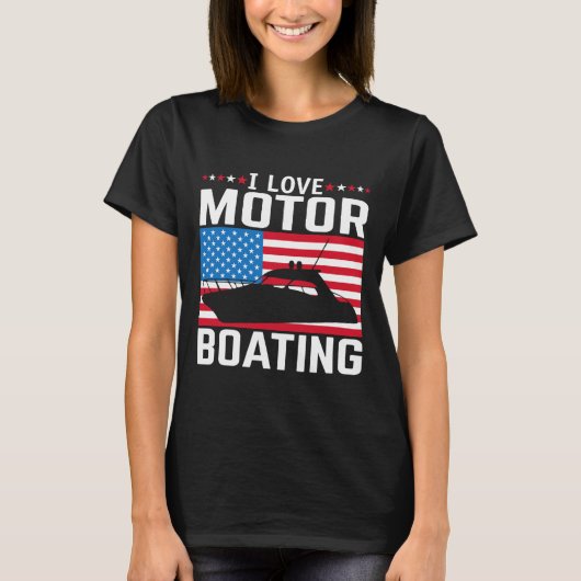Mannen ik hou van motorvaren motorboot T-shirt nit (Voorkant)