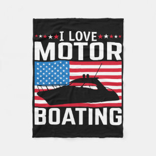 Mannen ik hou van motorvaren motorboot T-shirt nit Fleece Deken