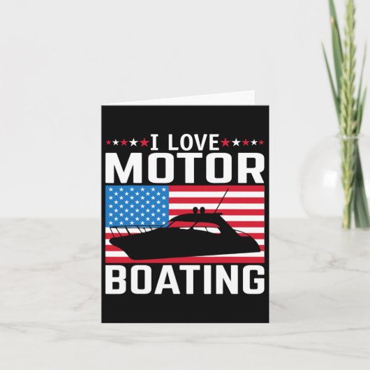 Mannen ik hou van motorvaren motorboot T-shirt nit Kaart (Voorkant)