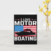 Mannen ik hou van motorvaren motorboot T-shirt nit Kaart (Gele Bloem)