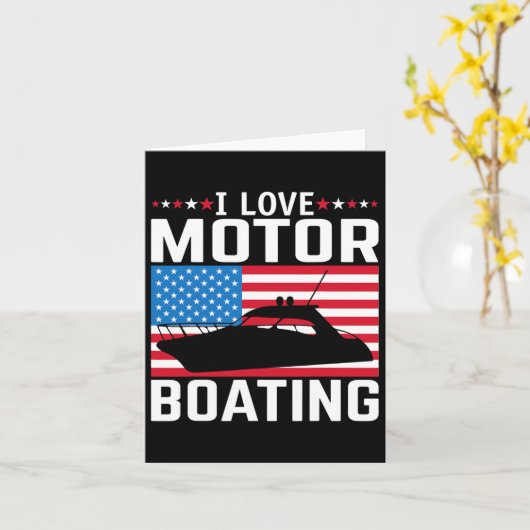Mannen ik hou van motorvaren motorboot T-shirt nit Kaart (Gele Bloem)