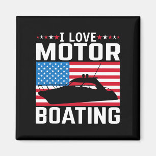 Mannen ik hou van motorvaren motorboot T-shirt nit Magneet