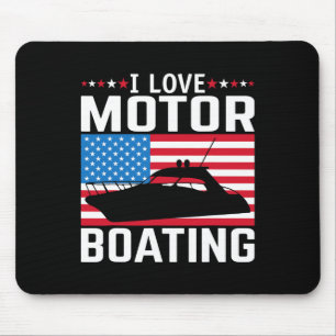 Mannen ik hou van motorvaren motorboot T-shirt nit Muismat