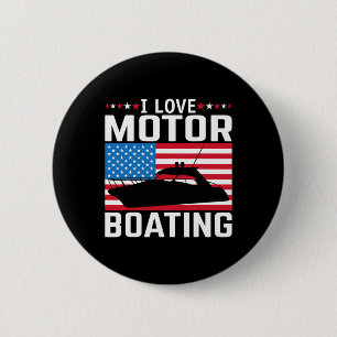 Mannen ik hou van motorvaren motorboot T-shirt nit Ronde Button 5,7 Cm