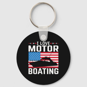 Mannen ik hou van motorvaren motorboot T-shirt nit Sleutelhanger