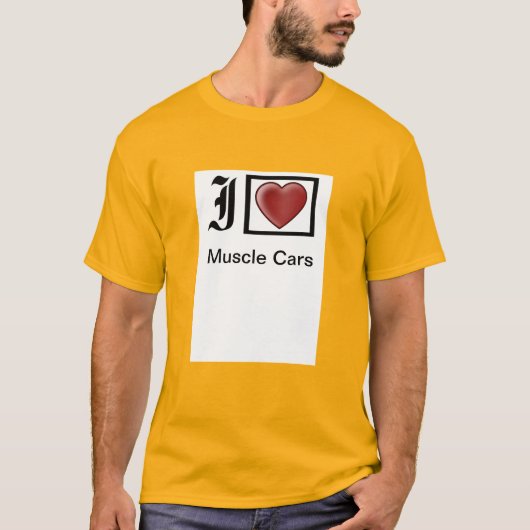 mannen "Ik hou van spierballen" T-shirt (Voorkant)