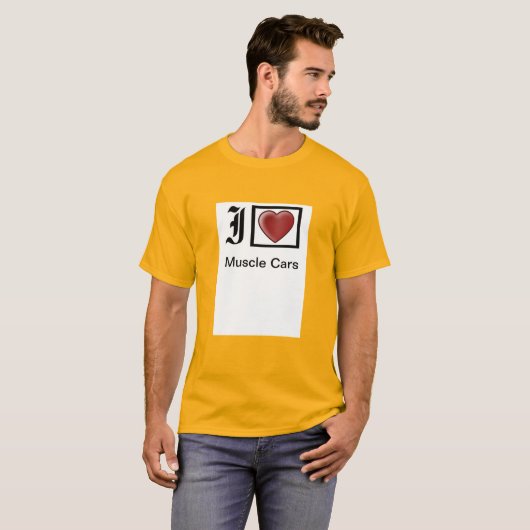 mannen "Ik hou van spierballen" T-shirt (Voorkant volledig)