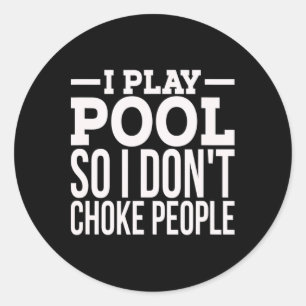 Mannen Ik Spelen Zwembad Grappig Sarcastisch Bilja Ronde Sticker