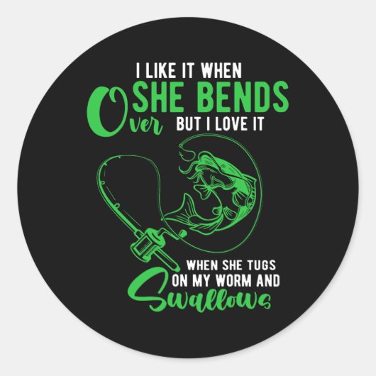 Mannen Ik vind het leuk als ze zich over grappige Ronde Sticker (Voorkant)