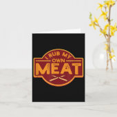 Mannen Ik Wrijf Mijn Eigen Vlees - Grappig BBQ Gri Kaart (Gele Bloem)