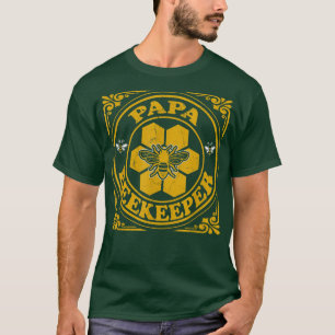 Mannen imker vader Papa Honey Bee Farmer Ap T-shirt