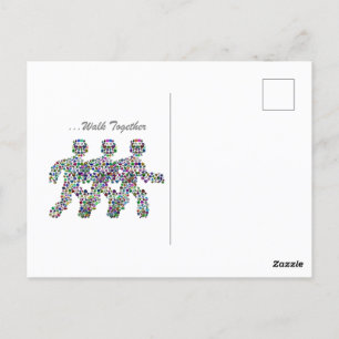 Mannen in Beweging – Edelsteen Walking Figure Desi Briefkaart