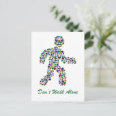 Mannen in Beweging – Edelsteen Walking Figure Desi Briefkaart (Staand voorkant)