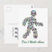 Mannen in Beweging – Edelsteen Walking Figure Desi Briefkaart (Voorkant / Achterkant)