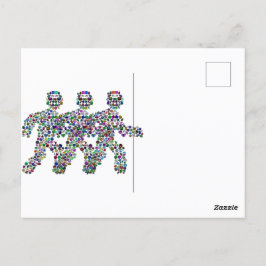 Mannen in Beweging – Edelsteen Walking Figure Desi Briefkaart