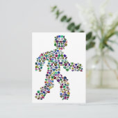 Mannen in Beweging – Edelsteen Walking Figure Desi Briefkaart (Staand voorkant)