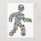 Mannen in Beweging – Edelsteen Walking Figure Desi Briefkaart (Voorkant)