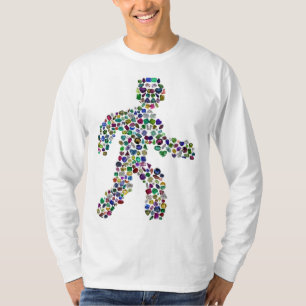 Mannen in Beweging – Edelsteen Walking Figure Desi T-shirt
