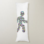 Mannen in beweging lichaamskussen (Voorkant Verticaal)