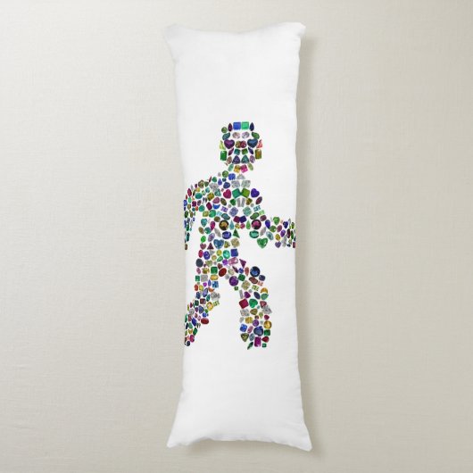 Mannen in beweging lichaamskussen (Voorkant Verticaal)