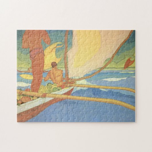 "Mannen in een afvoerkanaal voor de kust" Legpuzzel (Horizontaal)