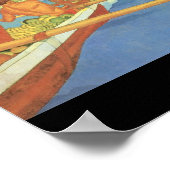 Mannen in een afvoerkanaal voor de kust poster (Hoek)