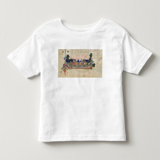 Mannen in een boot die bevoorrading van het Heilig Kinder Shirts (Voorkant)