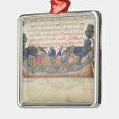 Mannen in een boot die bevoorrading van het Heilig Metalen Ornament (Links)