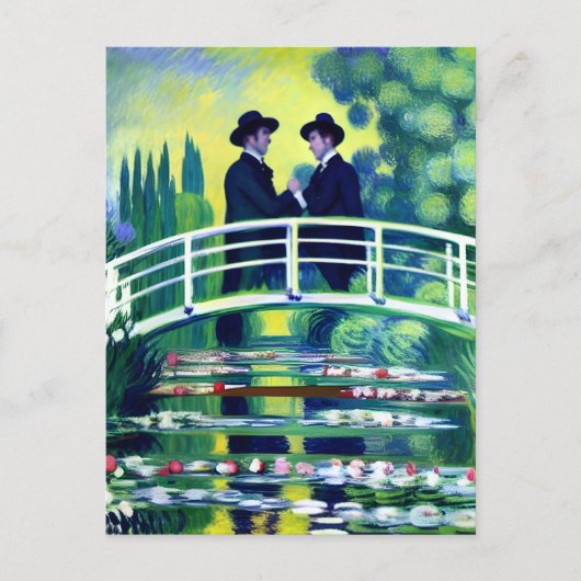 Mannen in het Briefkaart Love Monet Style (Voorkant)