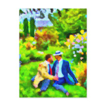 Mannen in liefde in de tuin