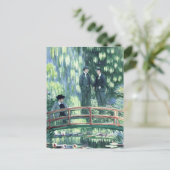Mannen in liefde in de tuin in de stijl van Monet Briefkaart (Staand voorkant)