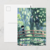 Mannen in liefde in de tuin in de stijl van Monet Briefkaart (Voorkant / Achterkant)